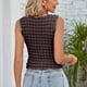 thumbnail image 5 of Chaleco sin mangas de verano para mujer,Camiseta sin mangas redonda para mujer Camiseta sin mangas delgada Chaleco sin mangas de verano Funcionalidad versátil, 5 of 7