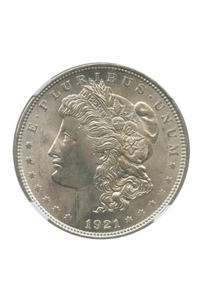 USA 1921 Morgan Dollar 90% Silver Coin - PCGS Certified MS-63 - Last Year
