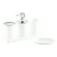 thumbnail image 2 of Juego de organizador de baño de 5 piezas | Bandeja de tocador de plástico, vasos para cepillo de dientes, dispensador de jabón, vaso para enjuague bucal, jabonera | Moderno Negro Blanco Gris |, 2 of 6