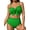 05 Green, variant on Bikini Sets for Women High Waisted Seashell Textured 2 Piece Swimsuits Knotted Front Bathing Suits