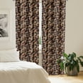 thumbnail image 2 of Ambesonne Grunge Curtains, Antique Brown Toned Grid, Pair of 28"x63", Multicolor, 2 of 5