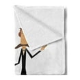 thumbnail image 2 of Cigar Soft Flannel Fleece Throw Blanket, Gentleman with Mustache Top Hat Umbrella Retro Bike and Smoking a Cigar, Cozy Plush for Indoor and Outdoor Use, 50" x 60", Brown Beige and White, by Ambesonne, 2 of 5