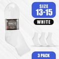 thumbnail image 2 of Personal Touch Non-Binding Loose Fit Sock - Non-Slip Diabetic Socks for Men and Women - Quarter/Ankle Length 3Pk (13-15, White), 2 of 7