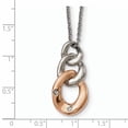 thumbnail image 3 of Finest Gold Stainless Steel Polished Rose IP-Plated with Crystal Three Loop 18 in. Necklace, 3 of 3