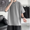 thumbnail image 2 of Sngxgn Men's Lightweight Short Sleeve Crew Neck T-Shirt(Dark Gray,XXXXL), 2 of 6