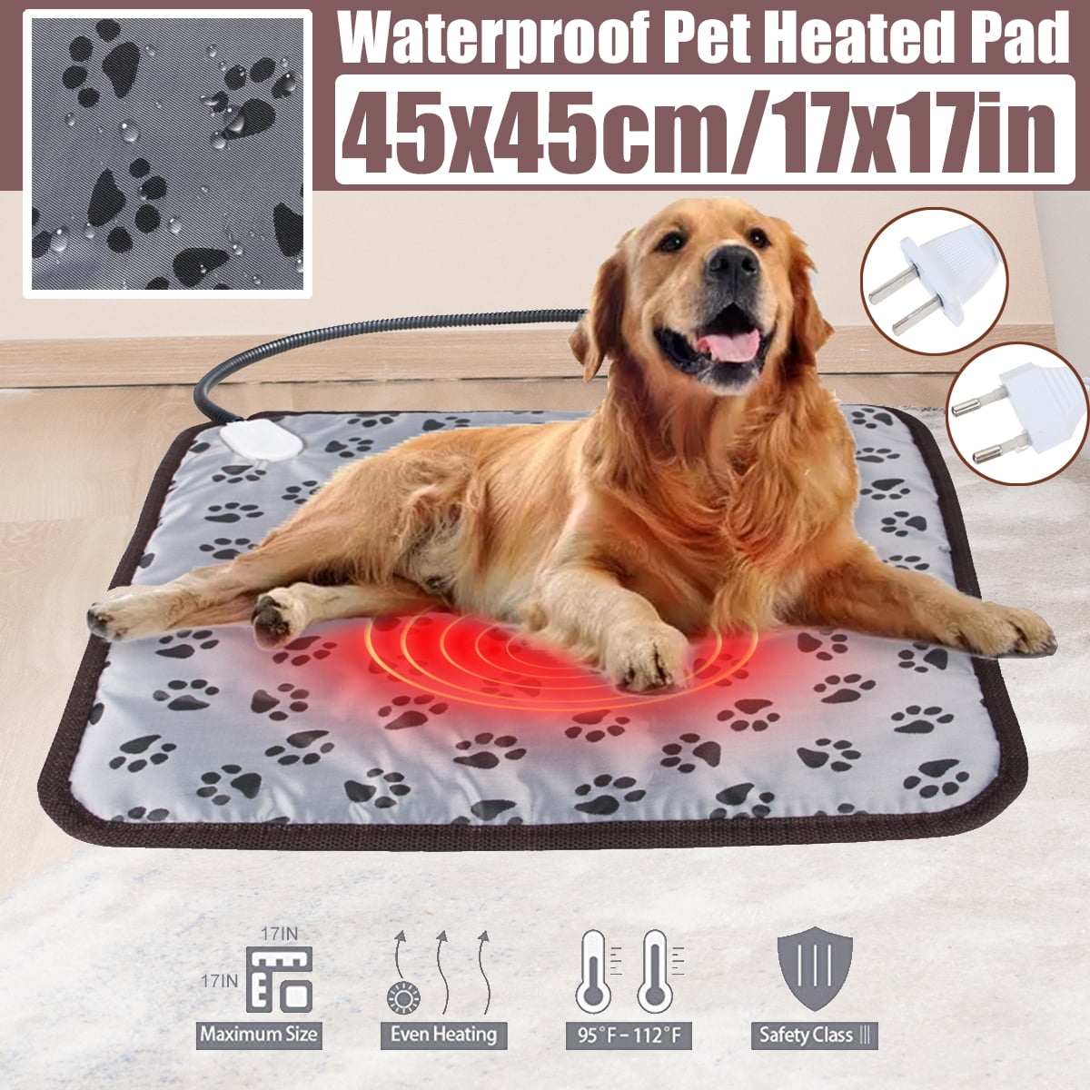 Pet Waterproof Heated Warmer Bed Pad Puppy Dog Cat Bed Mat Electric