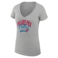 thumbnail image 2 of Women's G-III 4Her by Carl Banks  Heather Gray Philadelphia Phillies Filigree Team V-Neck Fitted T-Shirt, 2 of 3