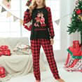 thumbnail image 2 of Conjuntos de pijamas familiares a juego TIMIFIS Pijamas navideños con camiseta de manga larga con ciervo y pantalones a cuadros Ropa de estar por casa para, 2 of 5