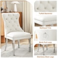 thumbnail image 5 of Velvet Dining Chairs Set of 6, Upholstered Tufted Dining Chairs with Stainless Steel Legs & Pull Ring for Dining Room, Living Room, 5 of 6