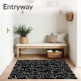 thumbnail image 3 of ODIKA 4'x6' Machine Washable Non-Slip Area Rug, Timeless Artisan Crafted Lattice Swirl Decorative High Traffic Rug with Pad, Black, 657720, 3 of 8
