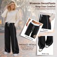 thumbnail image 4 of Women's Wide Leg Track Pants with Pockets, High Waisted Drawstring Sweatpants, Side Stripe Casual Lounge Workout Pants, 4 of 8