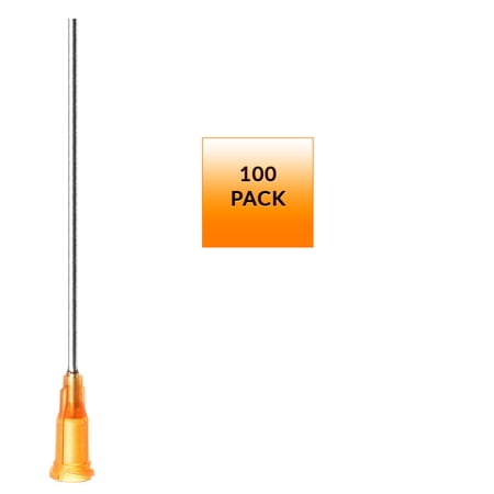 100 Pack of Blunt Tip Lure Lock Dispensing Fill, Industrial/Arts and Crafts Needles, 15 Gauge - Amber, 2" / 5.08cm