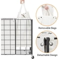 thumbnail image 6 of Double Laundry Hamper with Wheels,Metal Wire Frame Rolling Laundry Basket with 2 Removable bags,120L Dirty Clothes Hamper Organizer Dorm Room Storage for Bedroom,Bathroom,Black and White, 6 of 14