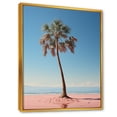 thumbnail image 2 of Designart "Blue And Pink Palm Tree In The Sea Breeze" Coastal Floater Framed Wall Decor, 2 of 5