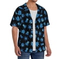 thumbnail image 2 of Sikiie Blue Octopus Men's Wrinkle Free Untucked Cuban Shirt Business Casual Button Down Shirts Short Sleeve ShirtMedium, 2 of 5