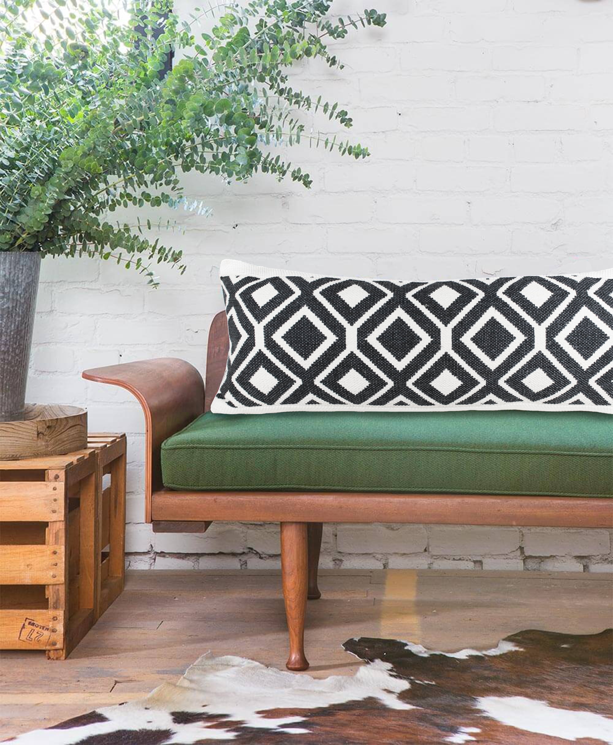 Desert Fields Everyday Geometric Diamond Lumbar Throw Pillow
