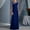 Blue, variant on Zpanxa Women's Wedding Guest Dress for Photoshoot, Business Formal Banquet Maxi Dress, Round Neck Short Sleeve Solid Long Dress, Women Hawaiian Casual Beach Dress Blue S