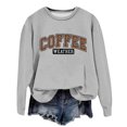 thumbnail image 3 of Coffee Weather Sweatshirts for Women 2025 Fall Winter Long Sleeve Crewneck Cute Coffee Sweatshirt Pullover Tops, 3 of 5