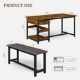 thumbnail image 3 of 2025 New Dining Table Set for 4, Kitchen Dining Table Set with Upholstered Benches, Kitchen Dining Room Table with Storage Drawers & Wine Rack for Small Space, 3 of 7