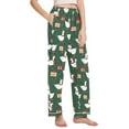 thumbnail image 2 of FORMRS Women's Pajama Pants with Pockets Soft Comfy Loungewear Sleep Bottom, Sizes S-2XL, Green Christmas Goose Pattern, 2 of 8