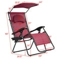 thumbnail image 5 of Topbuy Recling Zero Gravity Chair with Drink Tray & Sunshade, Wine, 5 of 5