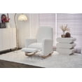 thumbnail image 4 of Cotton Linen Fabric Nursery Rocking Chair With Adjustable Footrest, 4 of 18