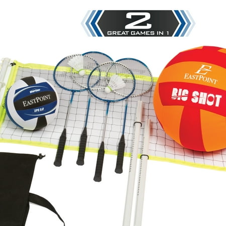 EastPoint Sports Volleyball Badminton Combo Set with BONUS Oversized Volleyball