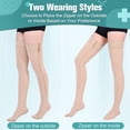 thumbnail image 5 of MARTINE MALL 2 Pairs Thigh High Zipper Compression Socks 20-30 Mmhg Closed Toe Compression Support Stockings for Pregnancy, Post-surgery, Swelling(Black+Beige), 5 of 8