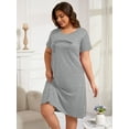 thumbnail image 2 of FEREMO Nightgowns for Women Plus Size Print Short Sleeve Sleepwear with Pockets, 2 of 5