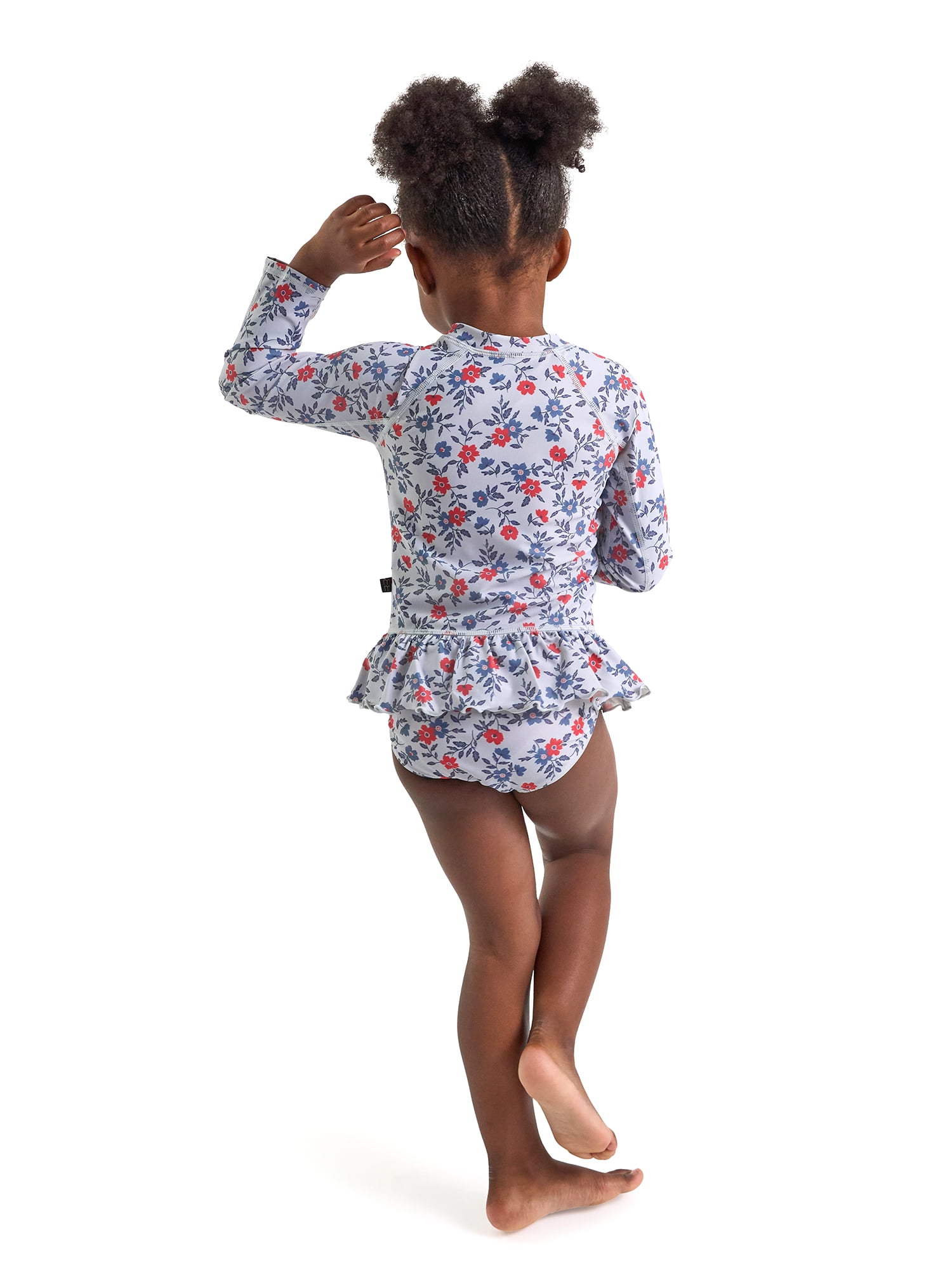 Modern Moments by Gerber Baby and Toddler Girl Rash Guard with Ruffles, Sizes 0/3M-5T