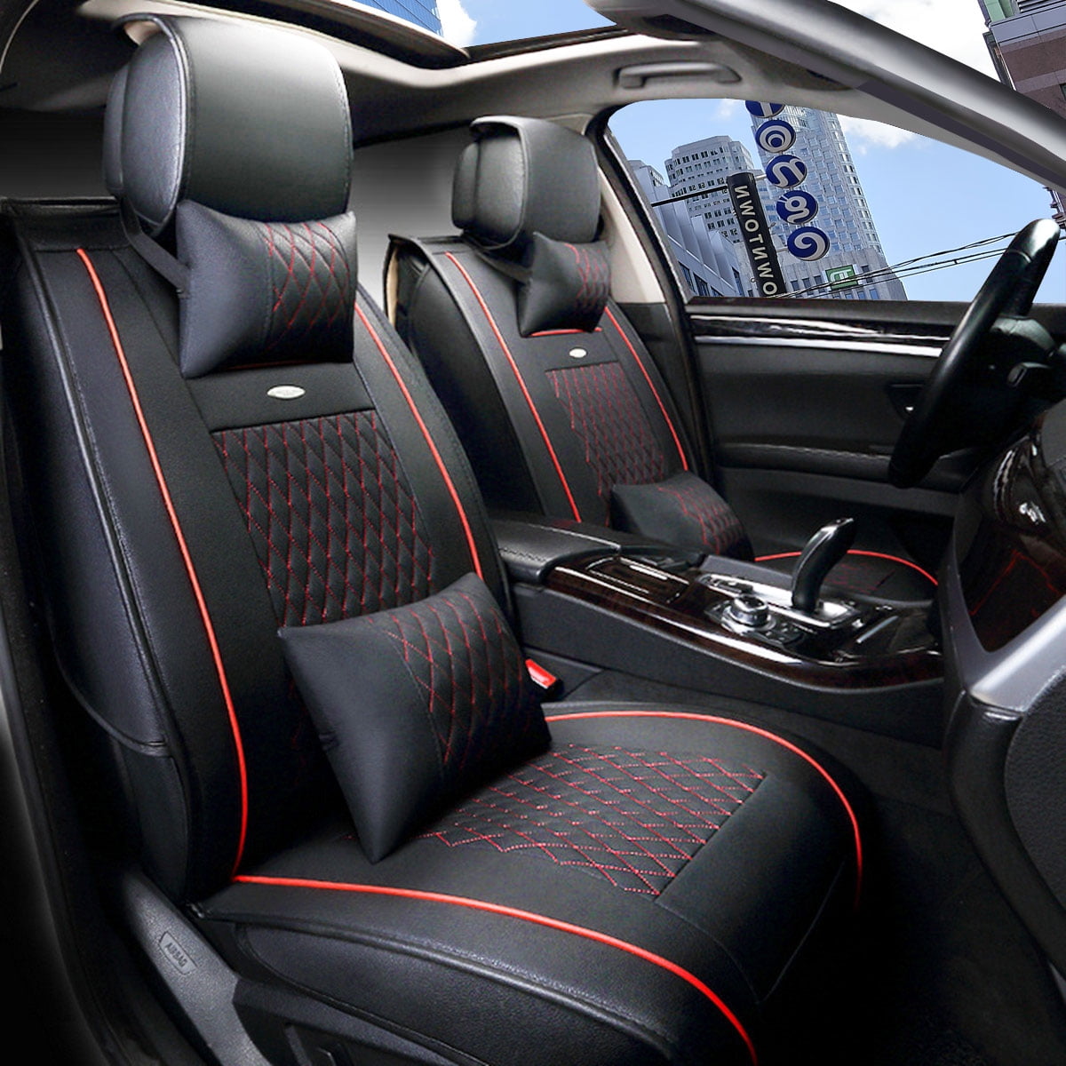 red and black seat covers walmart