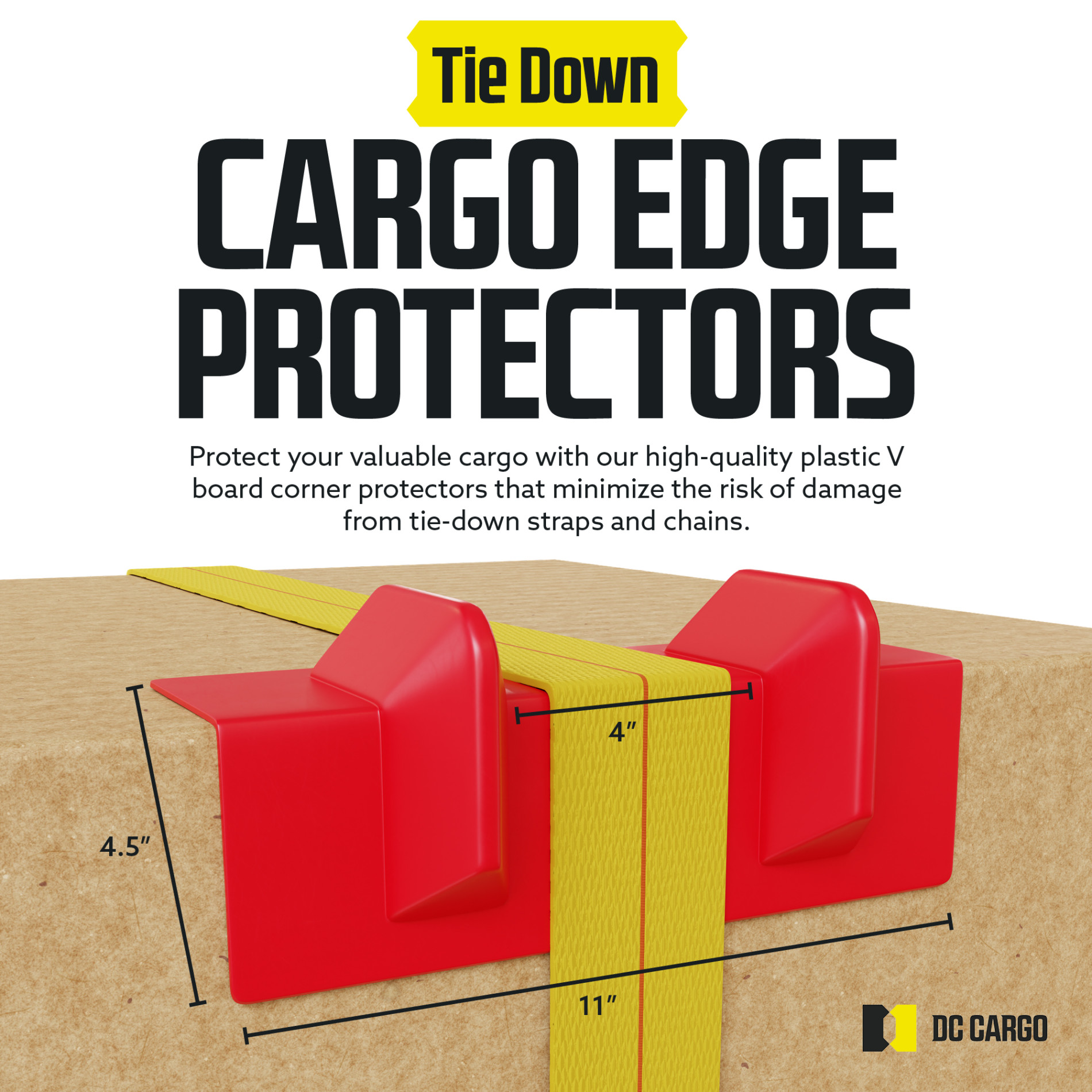 "Vee Board Carry-on Pack of 20 Red VBoards, Cargo Load Corner Edge Protector and Tie-Down Strap Guard Bumper Cushion, 11"" x 4"" x 4"", DC Cargo Mall"