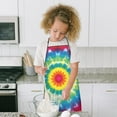 thumbnail image 4 of Rainbow Tie Dye Mandala Flower Pattern Kids Aprons for Girls and Boys,Adjustable Neck Strap Toddler Aprons for Kids Cooking Baking, 4 of 6
