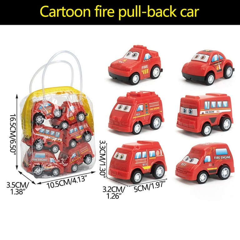 Wdhugt 6-Pack Mini Inertia Pull Back Cars Set With Handbag Sports