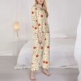 thumbnail image 3 of Fotbe A Simple Autumn Pattern Long Sleeve Pajama Set for Women,Sleepwear Set,2-piece Loungewear Set,Soft PJs Comfy Nightwear with Pockets -XX-Large, 3 of 7