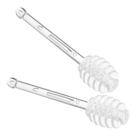 CATIEBYE 2 PCS Honey Dipper with Faux Honey Transparent for Household Users and Tea Time