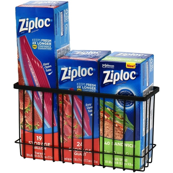 Wall Door Adhesive Kitchen WrapOrganizer Rack, No Drilling, Black