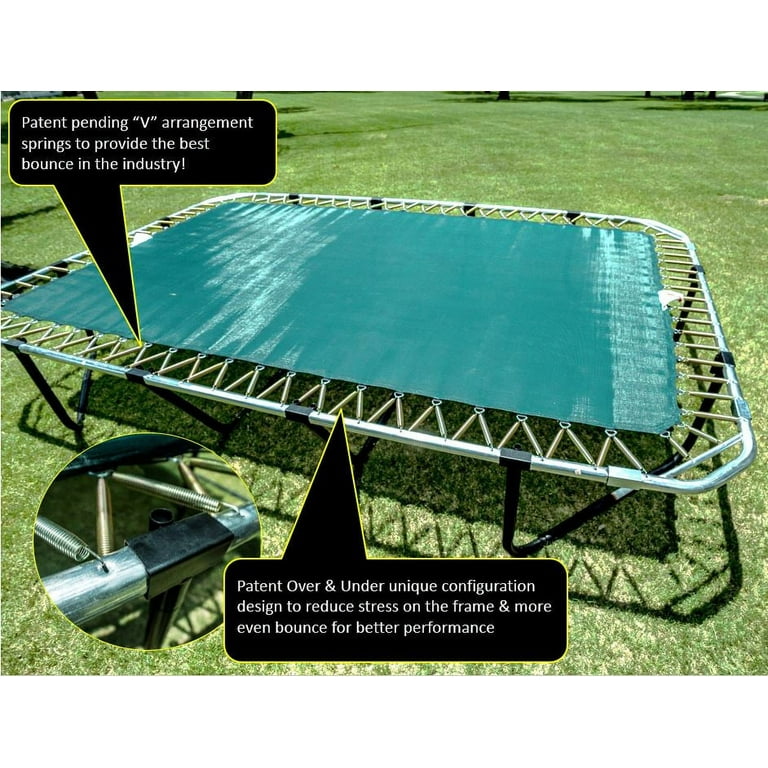 JumpKing Pro Series 10ft x 16ft Rectangular Trampoline Black Orange