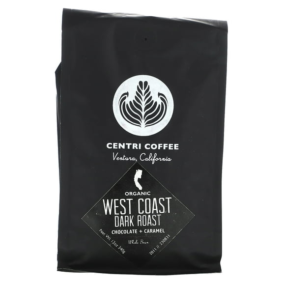 Cafe Altura Centri Coffee, Organic West Coast, Whole Bean, Dark Roast, 12 oz (340 g)