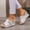 White, variant on Womens Plus Size Buckle Strap Straw Weaving Slip on Wedge Sandals for Spring Summer White 5.5(36)