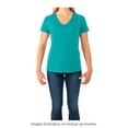 thumbnail image 4 of Playera Fruit Of The Loom para Mujer, Cuello V Manga Corta Azul Claro Talla  EG, 4 of 4