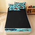 thumbnail image 4 of Erosebridal Monster Truck Zipper Twin Comforter Sets with Fitted Sheet and 2 Pillowcases, Off-Road Zipper Bedding Set, Light Blue, Black Reversible, 4 of 7