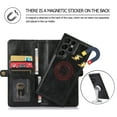 thumbnail image 6 of ELEHOLD Luxury Multi-Functional Wallet Case for Samsung Galaxy S23 Ultra with Card Slots Dual-Use Detachable Phone Case Magnetic Function Lanyard Shockproof Wallet Case,Black, 6 of 8
