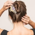 thumbnail image 4 of OHOIOLLA Clip Largó Para Con Floral Y Detalles De Pedrería En Color Morado, 4 of 6