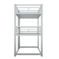 thumbnail image 6 of Kumix Triple Bunk Bed, Twin over Twin and Twin Bunk Bed with Full Length Guardrail and Build-in Ladder for Teens Adults, Metal Bunk Bed for Bedroom, Low Bunk Bed for 3, Noise-Free, Silver, 6 of 7