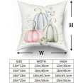 thumbnail image 6 of Fall Blue Pink Pumpkin Pillow Covers 16x16 Set of 2 Watercolor Pumpkins Throw Pillows Autumn Themed Decorations Thanksgiving Decorative Pillowcase Cotton Square Cushion Cover for Couch Sofa Bed, 6 of 6