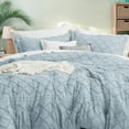 thumbnail image 6 of U by Bedsure Comforter Set, Boho Tufted Shabby Chic Bedding Comforter Set, 3 Pieces Vintage Farmhouse Bed Set for All Seasons, Soft Bedding Set with 2 Pillow Shams,Full,Winter Sky, 6 of 7