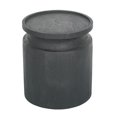 thumbnail image 1 of 16 Inch Side End Table, Modern Cylinder Jar Like Design, Mango Wood, Black, 1 of 1