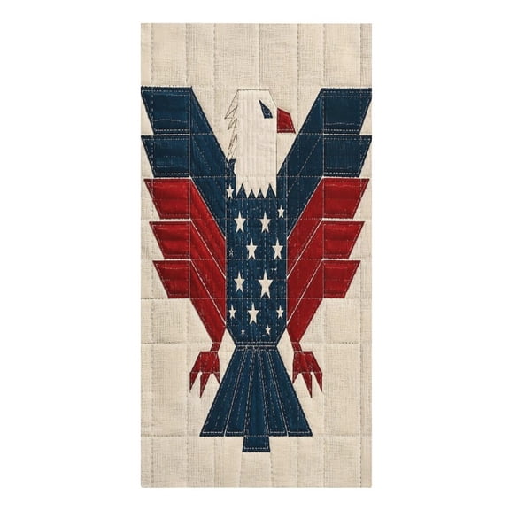 RKSupls Quilted Eagle Patchwork Americana Microfiber Beach Towel Absorbent Compact Towels for Swimming Pool Beach Travel Things for Vacation Essentials Adult Gift,61.4×30.3Inch
