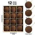thumbnail image 3 of 2025 CISIL & 12-Count Christmas Tree Ornaments Flocked Brown Balls Xmas Bulbs Decorations Set 8cm 3.15In, 3 of 8